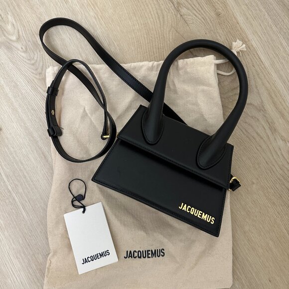 JACQUEMUS Black 'Le Chiquito Moyen' Top Handle Bag - Picture 1 of 7